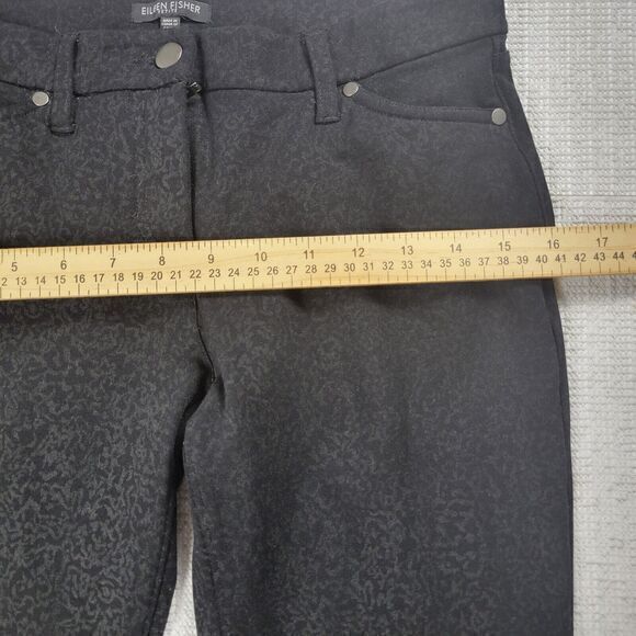 Eileen Fisher Black‎ Filigree Print Skinny Pants Women's Size 6 Petite - Picture 5 of 10